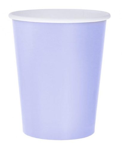 Colour Solid Lavender Purple Paper Cup 14 pcs 270 ml