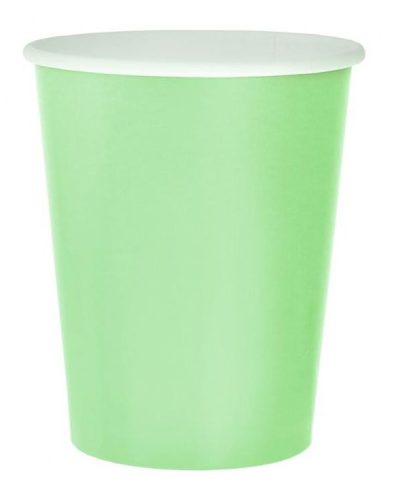 Colour Solid Mint Green Paper Cup, Pack of 14, 270 ml