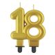 Colour Gold Gold number 18 cake candle