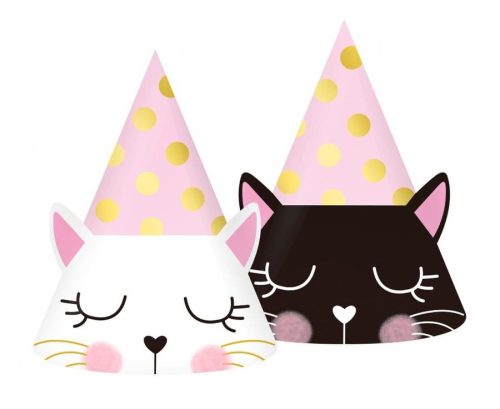 Cat Sleepy party hats, 6 pcs