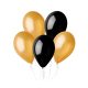 Colour B&C Black-Gold balloon, 5 pcs 12 inch (30 cm)