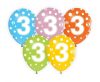 Happy Birthday Dots Happy Birthday 3 balloons, 5 pcs 12 inch (30cm)