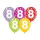 Happy Birthday Dots Happy Birthday 8 Balloons, 5 Pieces 12 inch (30cm)