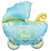 Baby Carriage Blue Blue Baby Stroller Foil Balloon 60 cm