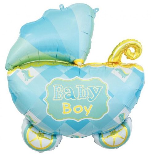 Baby Carriage Blue Blue Baby Stroller Foil Balloon 60 cm