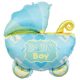 Baby Carriage Blue Blue Baby Stroller Foil Balloon 60 cm