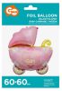 Baby Carriage Pink Pink Baby Carriage Foil Balloon 60 cm