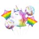 Unicorn Rainbow foil balloon 5-piece set