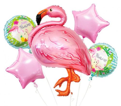 Animals Pink Flamingo Foil Balloon Set of 5