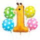 Animals Dots Giraffe Foil Balloon 5-piece Set