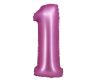 Number Satin Pink Pink Number 1 Foil Balloon 76 cm