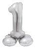 Number Silver Silver Number 1 Foil Balloon with Base 72 cm