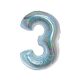 Number Holographic Silver, Silver Number 3 Foil Balloon 76 cm