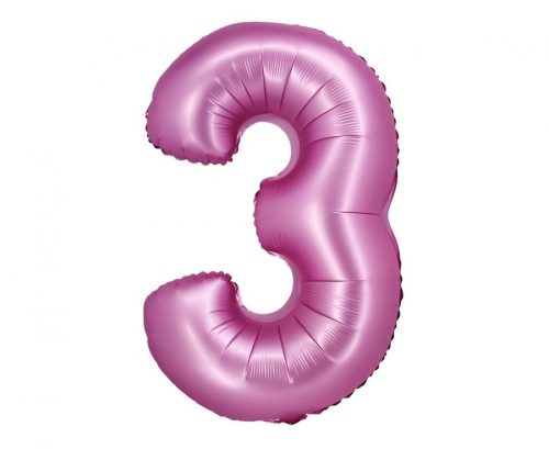 Number Satin Pink Pink Number 3 Foil Balloon 76 cm