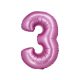 Number Satin Pink Pink Number 3 Foil Balloon 76 cm