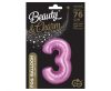 Number Satin Pink Pink Number 3 Foil Balloon 76 cm