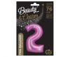 Number Satin Pink, Pink Number 2 Foil Balloon 76 cm