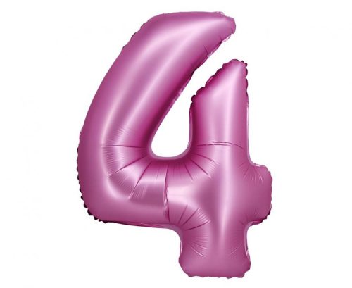 Number Satin Pink, Pink Number 4 Foil Balloon 76 cm