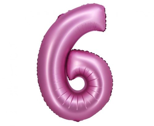 Number Satin Pink Pink Number 6 Foil Balloon 76 cm