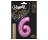 Number Satin Pink Pink Number 6 Foil Balloon 76 cm