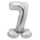 Number Silver Silver number 7 foil balloon with base 72 cm