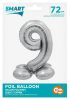 Number Silver Silver number 9 foil balloon with base 72 cm