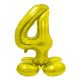 Number Gold Gold Number 4 Foil Balloon with Base 72 cm