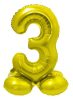 Number Gold Gold Number 3 Foil Balloon with Base 72 cm