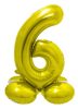 Number Gold Gold number 6 foil balloon with base 72 cm