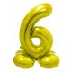 Number Gold Gold number 6 foil balloon with base 72 cm