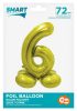 Number Gold Gold number 6 foil balloon with base 72 cm