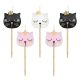 Animals Eyelash Cat Cake Candle Set, 5 Pieces