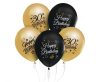 Happy Birthday Gold-Black Colorful Happy Birthday 30 balloons, 5 pcs 12 inch (30 cm)