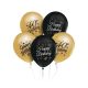 Happy Birthday Gold-Black Colorful Happy Birthday 40 Balloon, 5 pcs 12 inch (30 cm)