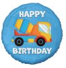 Vehicle Concrete Mixer Concrete Mixer Happy Birthday Foil Balloon 36 cm