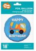 Vehicle Concrete Mixer Concrete Mixer Happy Birthday Foil Balloon 36 cm