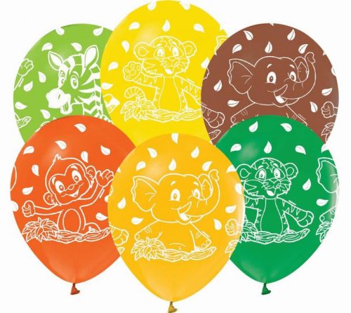 Animals Jungle balloon, 5 piece set 30cm (12 inch)