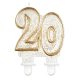 Colour Gold Gold glitter number 20 birthday candle