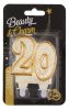 Colour Gold Gold glitter number 20 birthday candle