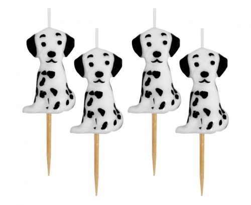 Animals Dalmata Dog birthday candle, candle set 4 pcs