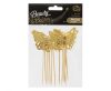 Butterfly Gold decorative stick 12 pcs