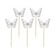 Butterfly Silver decorative stick 12 pcs