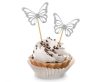 Butterfly Silver decorative stick 12 pcs