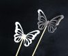 Butterfly Silver decorative stick 12 pcs