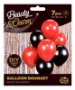 Colour Red-Black balloon set, 7 pcs, 12 inch (30cm)