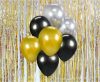 Colour Gold-Silver-Black balloon, set of 7 balloons 12 inches (30cm)