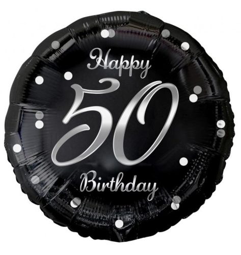 Happy Birthday B&C Silver Happy Birthday 50 foil balloon 36 cm