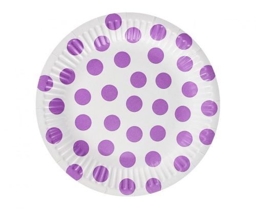 Colour Lavender Polka Dots Polka Dot Paper Plate 6 pcs 18 cm