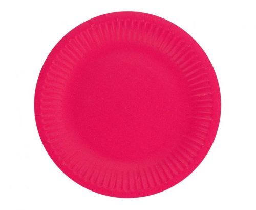 Colour Solid Magenta Crimson Paper Plate 6 pcs 18 cm