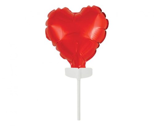 Heart Red Heart, Red foil balloon for cake 8 cm